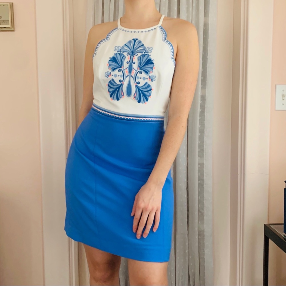 Lilly Pulitzer Adalie Blue and White Shift Dress